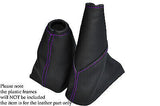 PURPLE STITCH FITS FORD FOCUS MK2 2005-2008 LEATHER GEAR+HANDBRAKE GAITERS SET
