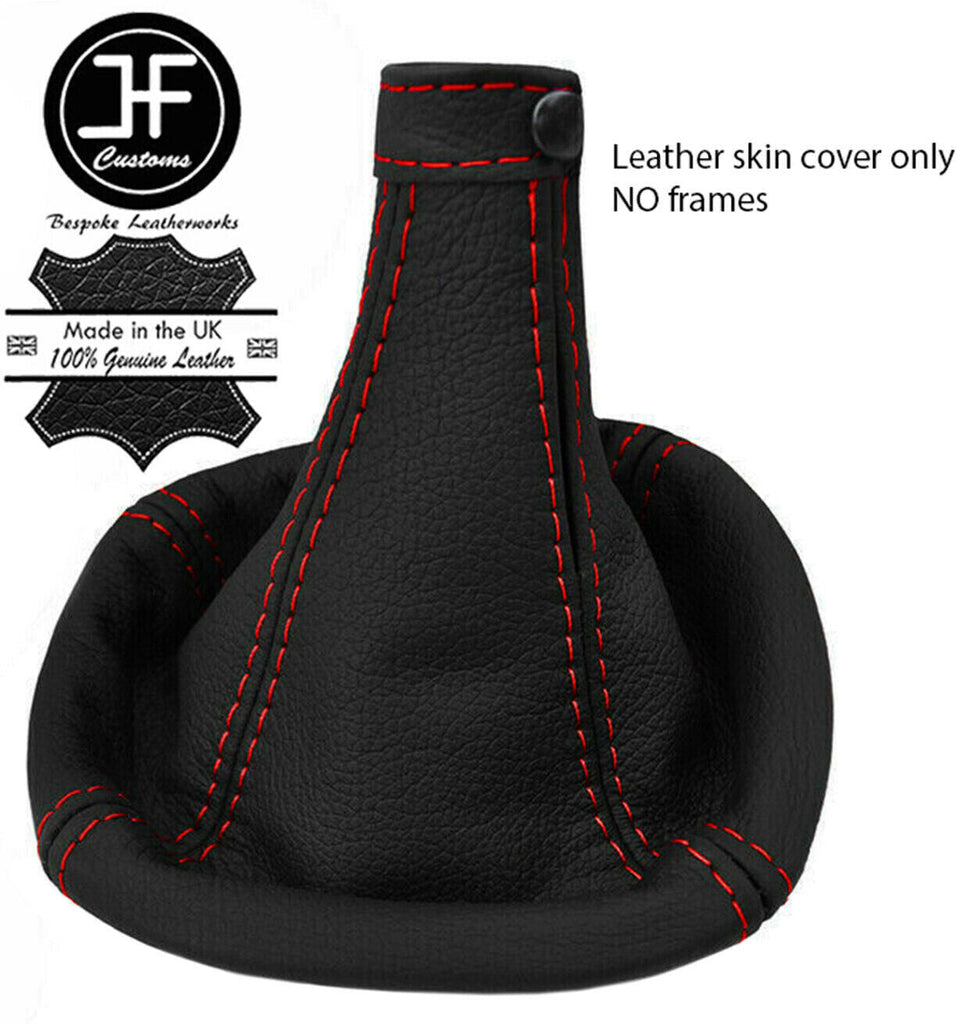 RED STITCHING FITS ALFA ROMEO MITO GEAR GAITER 2008-2015 TOP GRAIN LEATHER