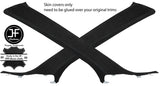 BLACK STITCH 2X A PILLAR SUEDE COVERS FOR MITSUBISHI LANCER EVO 10 X 2008-2016