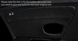 BLACK STITCH 2X REAR DOOR CARD TRIM SKIN COVERS FITS RENAULT MEGANE MK3 08-13