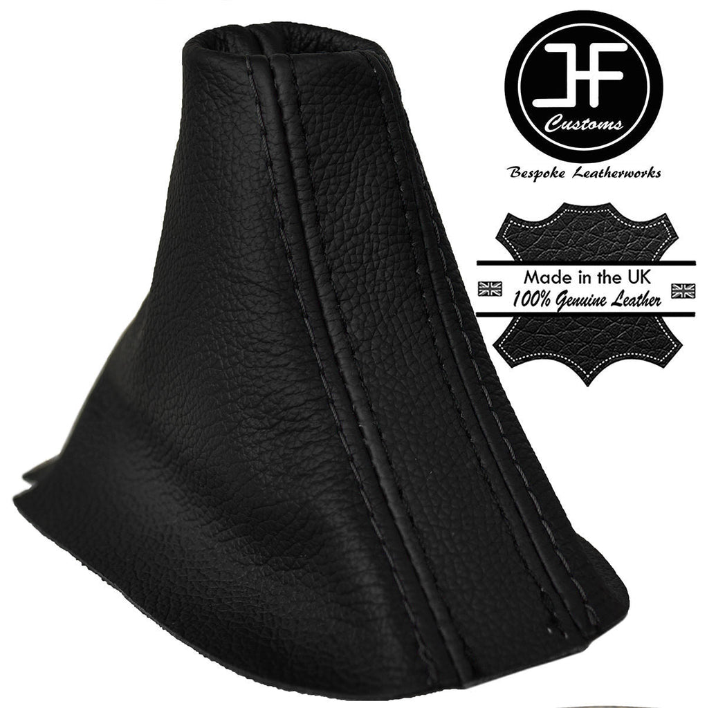 BLACK & BLACK STRIPE LEATHER AUTO AUTOMATIC DSG GEAR GAITER FITS VW CADDY 11-15