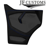 BLUE STITCH LEATHER 2X FRONT DOOR COVERS FOR FORD TRANSIT CUSTOM MK8 13-18