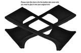 BLACK STITCH 2X B PILLAR LEATHER SKIN COVERS FITS BMW E46 SALOON 1998-2005