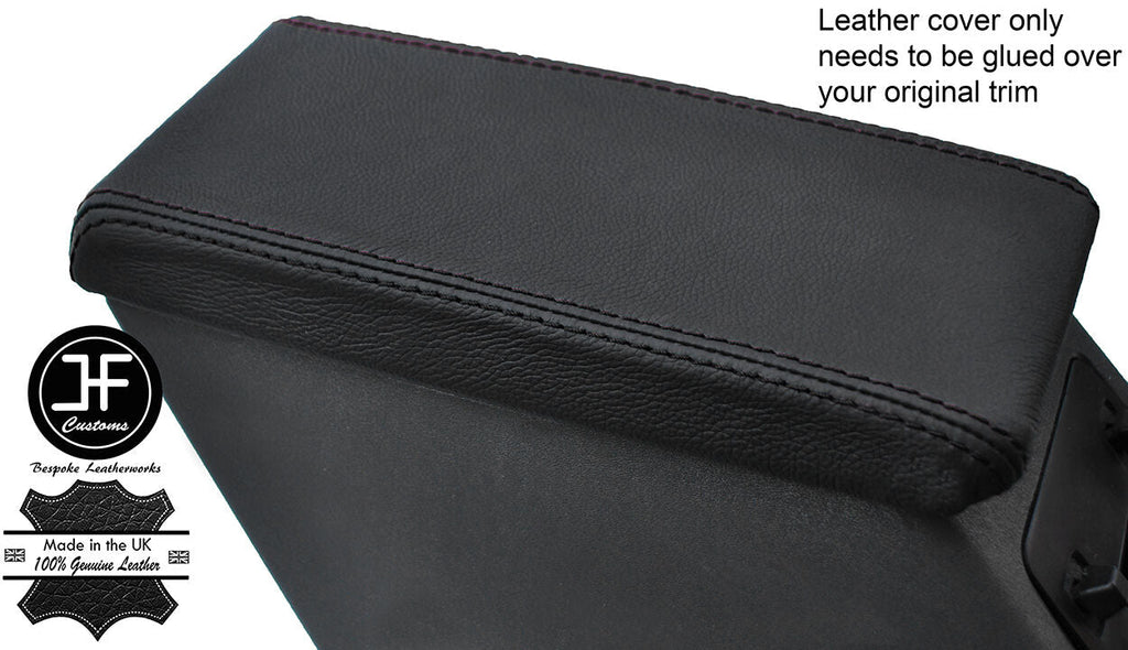 BLACK STITCHING ARMREST LID LEATHER COVER FITS VOLVO 480 CUSTOM NEW MADE IN UK