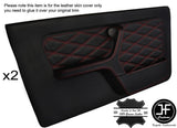 RED DIAMOND STITCH 2X FRONT DOOR CARD LEATHER COVERS FOR BMW E30 COUPE