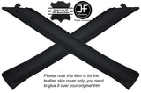 BLACK STITCH 2X A PILLAR LEATHER SKIN COVER FITS MITSUBISHI COLT 2004-2012