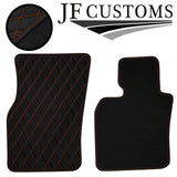 ORANGE DIAMOND STITCH VINYL 4X TAILORED FLOOR CARPETS FOR BMW MINI F56 13-21 JF1