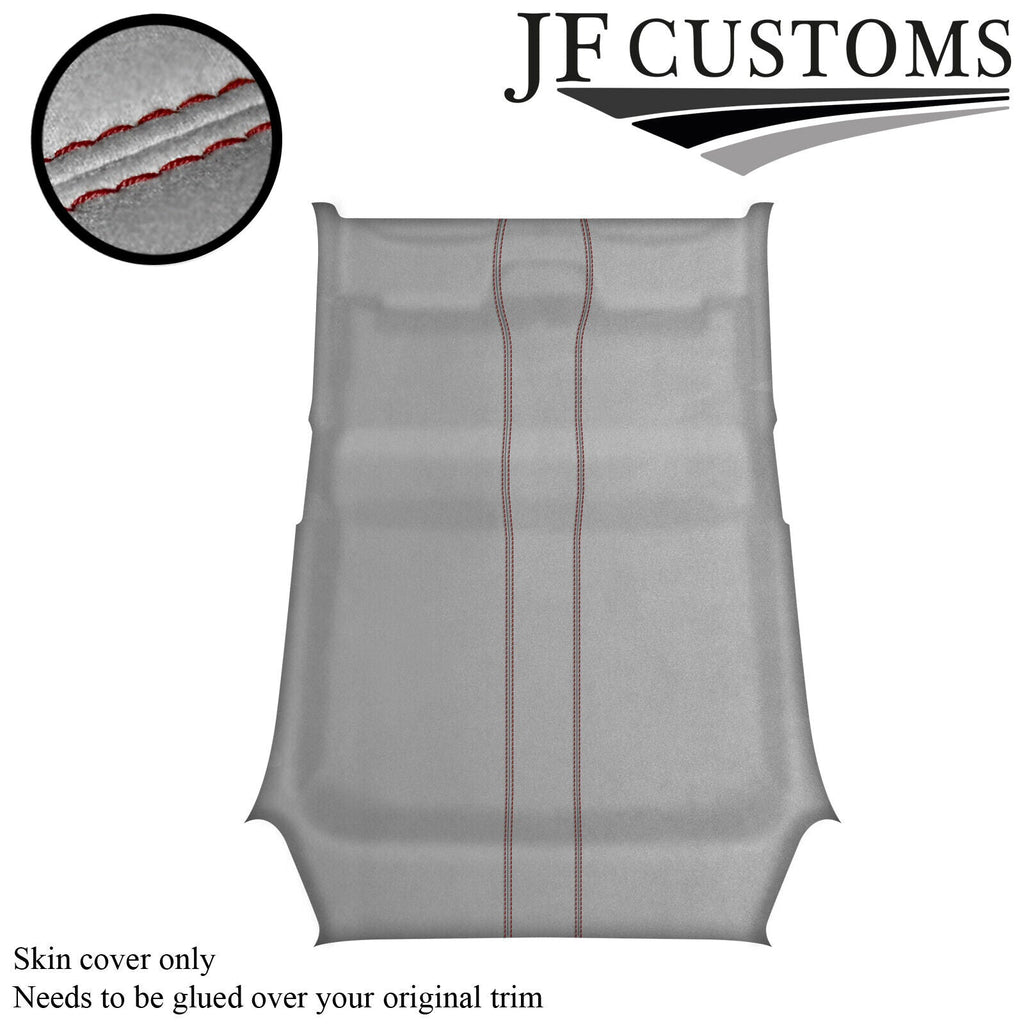 D RED STITCH L GREY SUEDE ROOF HEADLINER COVER FOR RENAULT CLIO MK3 05-09 5DR