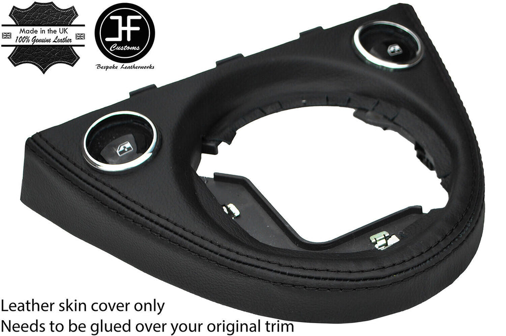 BLACK STITCH MANUAL GEAR SURROUND LEATHER COVER  FOR FIAT 500 2016-2019