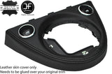 BLACK STITCH MANUAL GEAR SURROUND LEATHER COVER  FOR FIAT 500 2016-2019