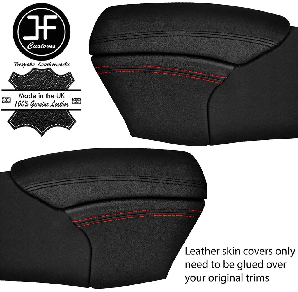 RED STITCH 2X UNDER ARMREST SIDE PAD LEATHER COVERS FOR PORSCHE BOXSTER 986