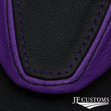 FOR MAZDA 6 MK2 08-12 PURPLE & BLACK LEATHER COVERED STEERING WHEEL TRIM + FRAME