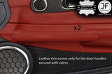 DARK RED REAL LEATHER 2X DOOR HANDLE COVERS FOR CHRYSLER CROSSFIRE 03-08 STYLE 2