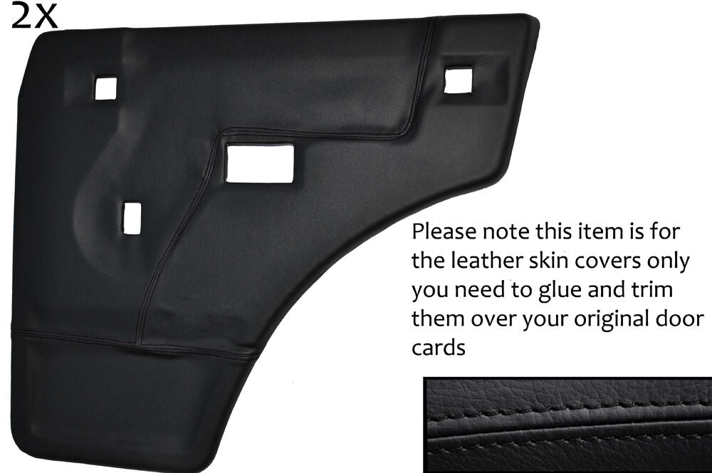 BLACK STITCH 2X REAR DOOR CARDS COVERS FITS LAND ROVER DISCOVERY 1 200 V8 89-95