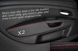 RED STITCH 2X FRONT DOOR CARD TRIM ARMREST COVER FITS FIAT GRANDE PUNTO 05-11