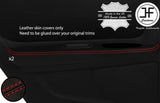 RED STITCH 2X REAR DOOR ARMREST TRIM LEATHER COVERS FOR TOYOTA JZX 100 CHASER