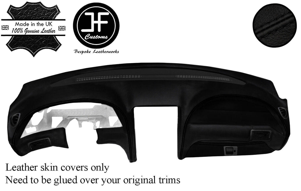BLACK STITCH DASH DASHBOARD REAL LEATHER COVER FITS FORD MUSTANG 1994-2004