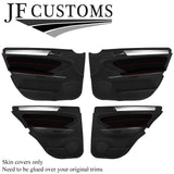 RED STITCH SUEDE 4X DOOR TRIM ARMREST COVER FOR MERCEDES ML W164 05-11