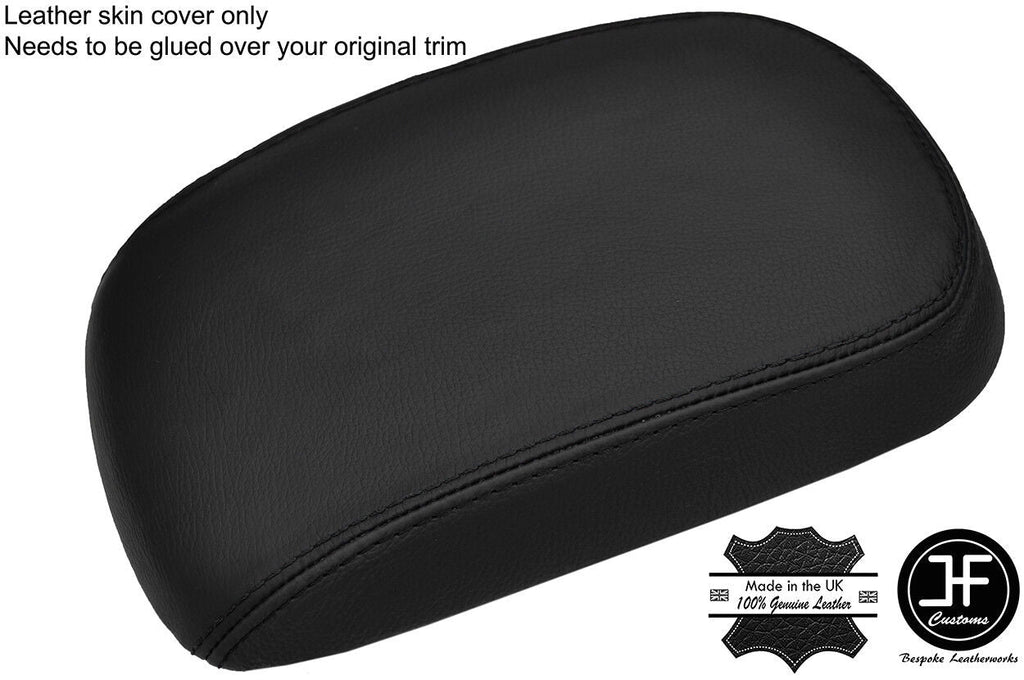 BLACK & BLACK TOP GRAIN REAL LEATHER ARMREST LID COVER FITS KIA SOUL 2009-2013