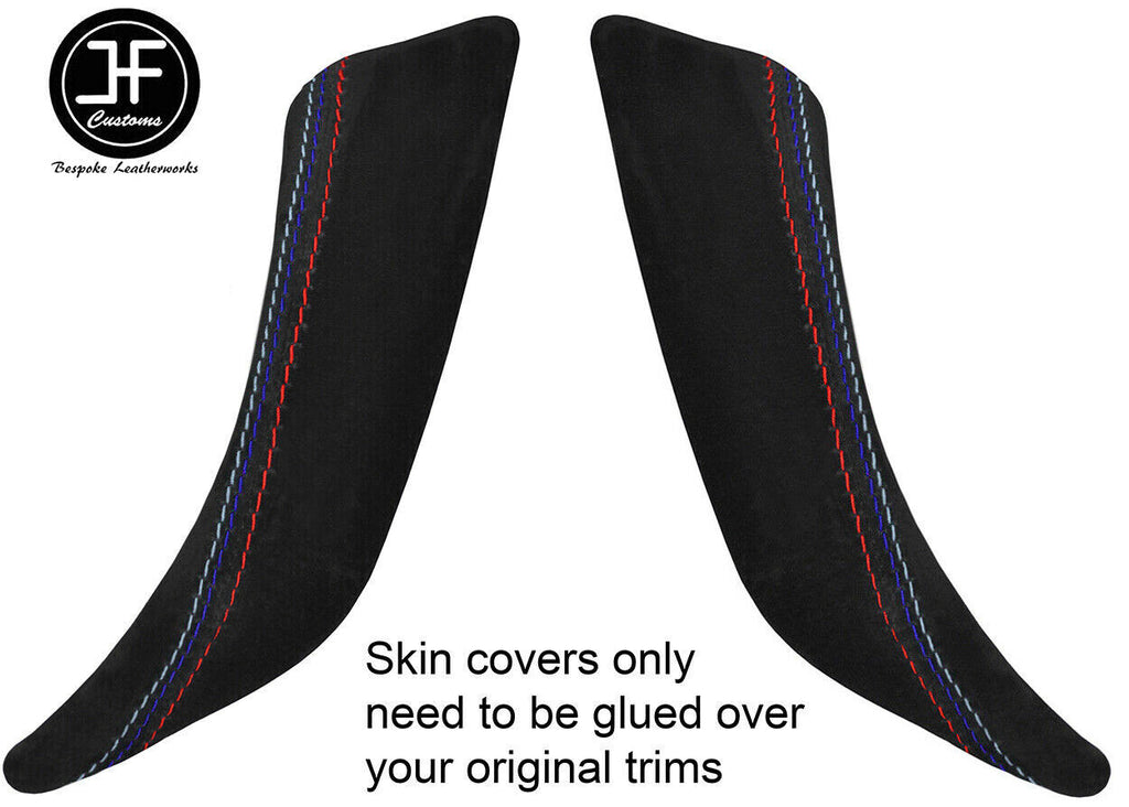 TRI STITCH 2X FRONT DOOR HANDLE TRIM SUEDE COVERS FOR BMW 1 SERIES F21 11-18