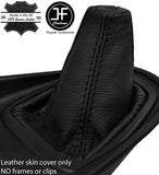 BLACK & BLACK TOP GRAIN LEATHER MANUAL GEAR GAITER FITS HYUNDAI MATRIX 2001-2009