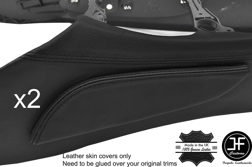 BLACK & BLACK LEATHER 2X KNEE PAD COVERS FITS BMW Z4 E85 E86 2003-2009 STYLE 2