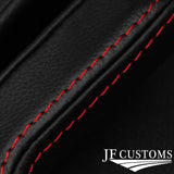 RED STITCH LEATHER COVERED STEERING WHEEL TRIMS+FRAMES FOR FORD MUSTANG 10-14