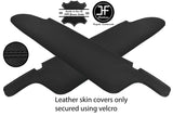 BLACK STITCH 2X TOP GRAIN LEATHER SUN VISOR COVERS FOR VW T4 TRANSPORTER 90-03