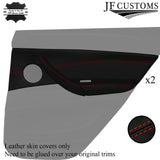 RED STITCH 2X REAR DOOR CARD TRIM KIT LEATHER COVERS FOR BMW X6 E71 E72 07-14