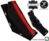BLACK& RED STRIPE LEATHER HANDBRAKE + PLASTIC FRAME FOR FORD FOCUS FL 08-11
