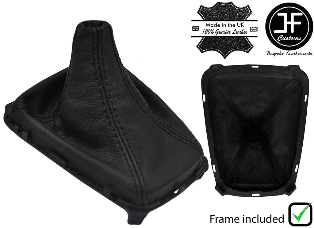 BLACK STICH LEATHER MANUAL GEAR GAITER +PLASTIC FRAME FOR FORD GALAXY MK4 15-19