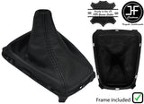 BLACK STICH LEATHER MANUAL GEAR GAITER +PLASTIC FRAME FOR FORD GALAXY MK4 15-19