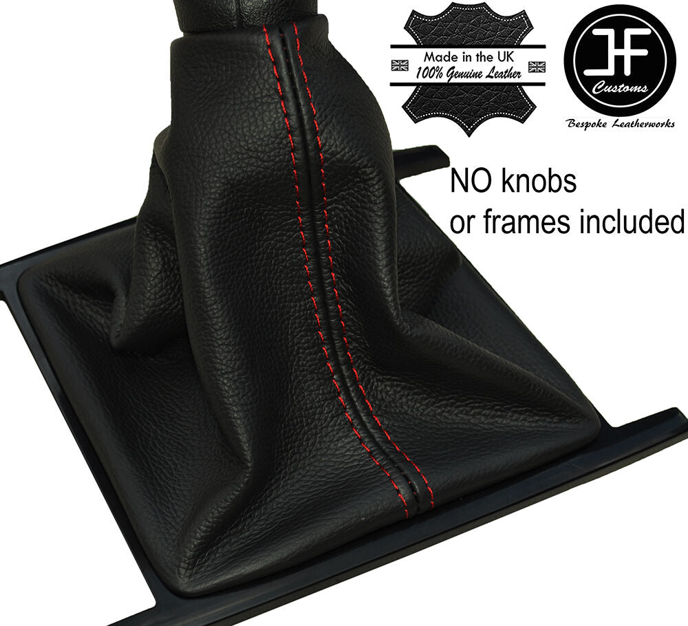 RED STITCHING MANUAL LEATHER GEAR GAITER FITS VW AMAROK 2010-2016 CUSTOM NEW