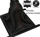 RED STITCHING MANUAL LEATHER GEAR GAITER FITS VW AMAROK 2010-2016 CUSTOM NEW