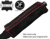 RED STITCH HANDBRAKE HANDLE REAL SUEDE COVER FITS BMW Z3 1995-2004 CUSTOM NEW