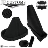 BLACK STITCH LEATHER GEAR HANDBRAKE + PLASTIC FRAMES FITS FORD ESCAPE 05-07