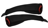 BLACK STITCH 2X FRONT SEAT BELT STALK LEATHER COVERS FITS DODGE CALIBER 06-11