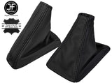 BLACK & BLACK TOP GRAIN LEATHER GEAR & HANDBRAKE GAITER FOR SKYLINE R32 GTR GTS