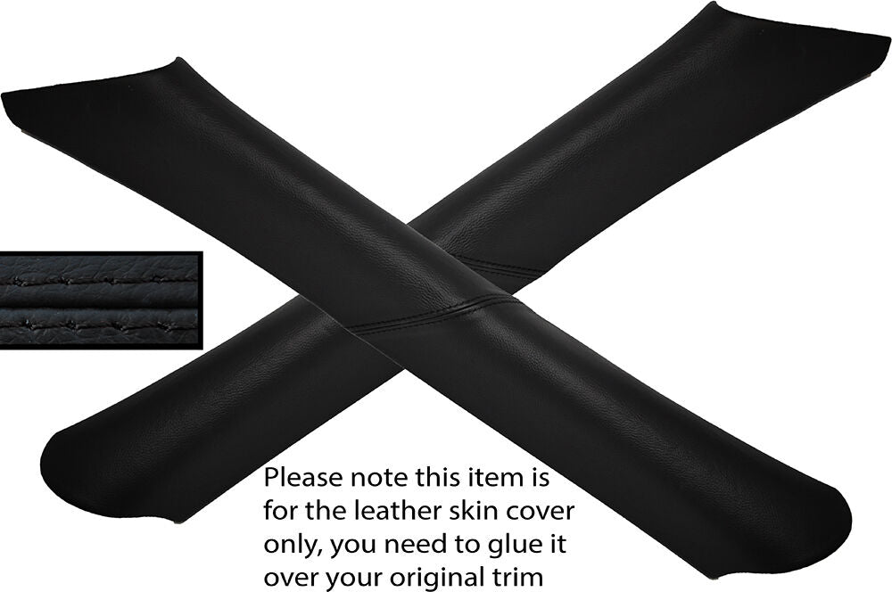 BLACK STITCH 2X A POST PILLAR LEATHER SKIN COVER FITS JEEP GRAND CHEROKEE 99-04