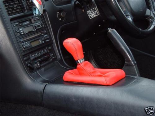 FITS TOYOTA MR2 MK2REAL RED LEATHER GEAR GAITER 1989-2000 CUSTOM NEW MADE IN UK