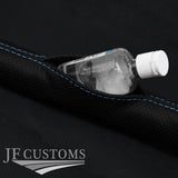 LIGHT BLUE STITCH PERFORATED LEATHER 2X CAR KEY FITS LAMBORGHINI GALLARDO 04-15