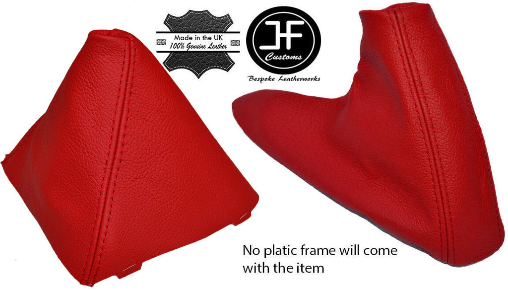 RED LEATHER MANUAL GEAR & HANDBRAKE GAITER SET FOR BMW E60 E61 2007-2010