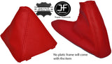 RED LEATHER MANUAL GEAR & HANDBRAKE GAITER SET FOR BMW E60 E61 2007-2010