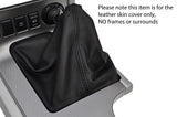 BLACK STITCHING MANUAL LEATHER GEAR GAITER FITS NISSAN NAVARA 2010-2015
