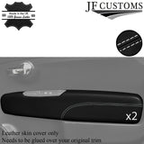 WHITE STITCH 2X FRONT DOOR CARD TRIM LEATHER COVERS FITS FIAT 500 16-22 STYLE 2