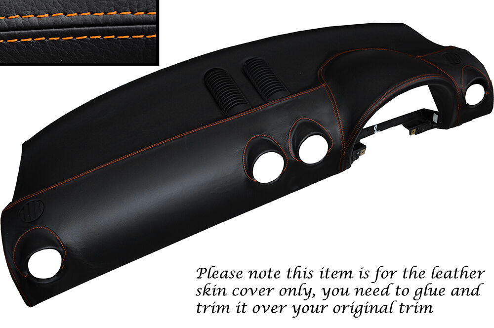 ORANGE STITCHING DASH DASHBOARD LEATHER SKIN COVER FITS AUDI TT MK1 1998-2006