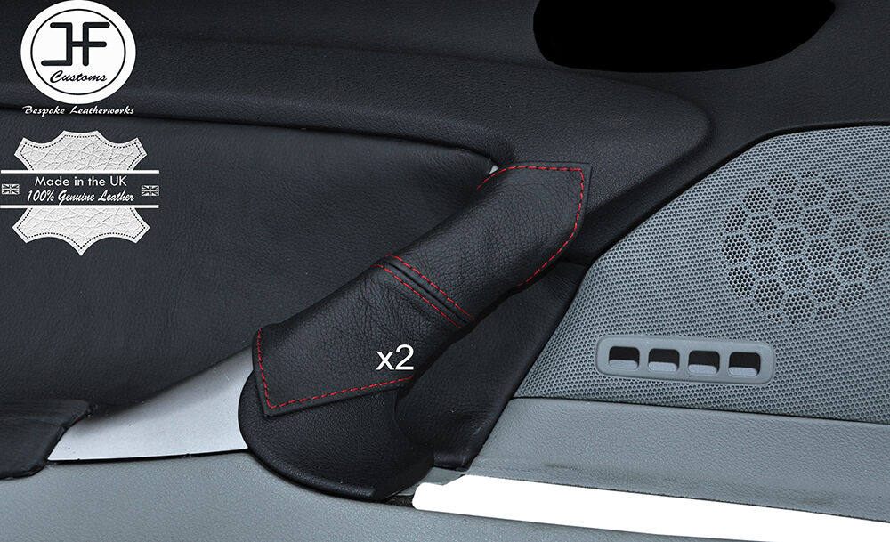 RED STITCH 2X FRONT DOOR HANDLE LEATHER COVERS FITS LEXUS IS200 IS220 06-12