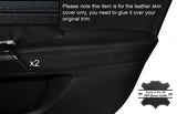 BLACK STICH 2X FRONT DOOR ARMREST LEATHER COVERS FITS HONDA ACCORD MK8 08-12