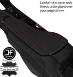 RED STITCH REAL LEATHER ARMREST LID COVER FOR CHEVROLET CAMARO 2016-2020