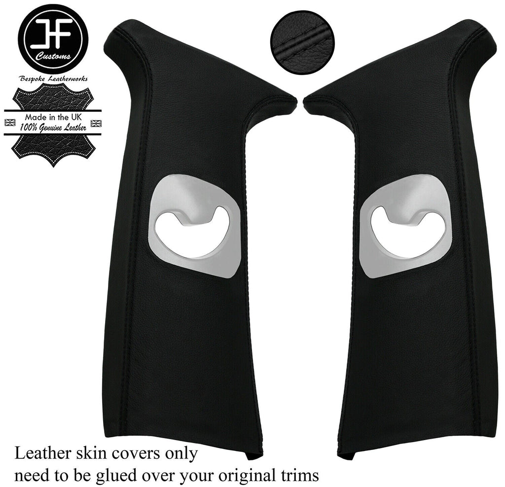 BLACK STITCH 2X UPPER B PILLAR LEATHER COVERS FITS BMW X6 E71 2007-2014